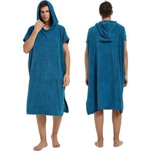 Towel Hoodie Poncho Adult Outdoor Beach Towel Hoodie Black Coverup Robe